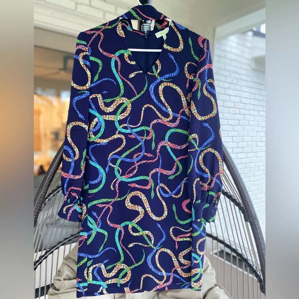 NWT Shanghai Tang-Silk Snake Print Dress in size 4-Darby dress - Picture 7 of 11